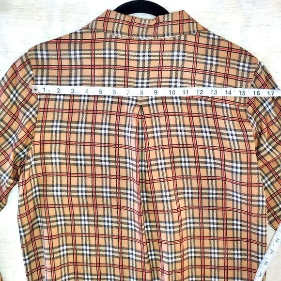 VTG NATURAL ELEMENTS 100% Silk Plaid Matching Skirt Top Tartan Preppy Norm SZ 10 - Picture 11 of 12